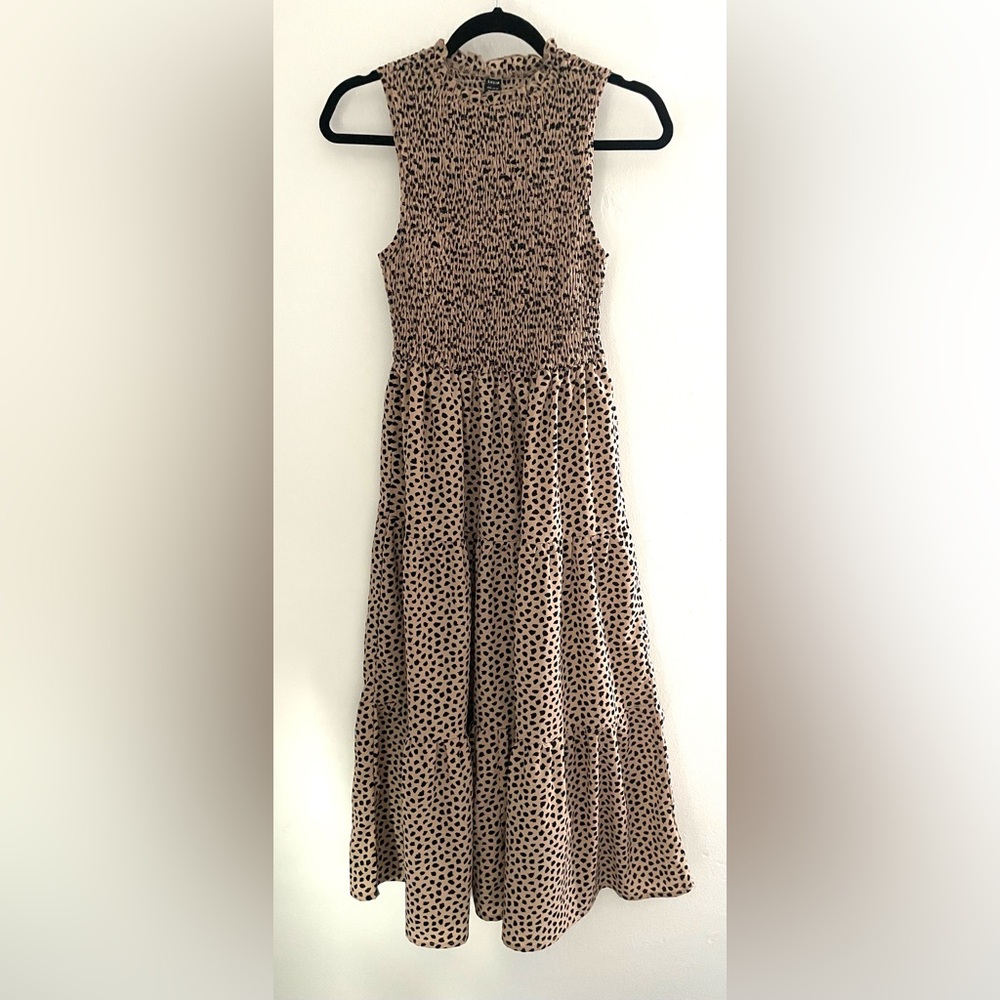 SHEIN Leopard Print Smocked Maxi Dress- Size M